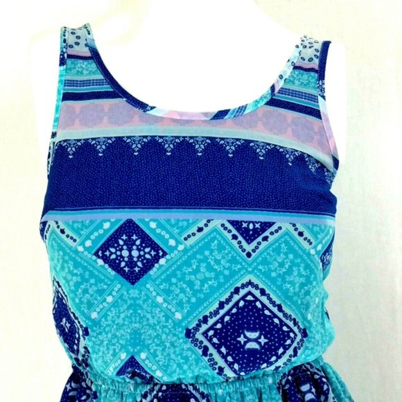 H&M Cutout Back Chiffon Sleeveless Blouson Dress - Picture 6 of 8